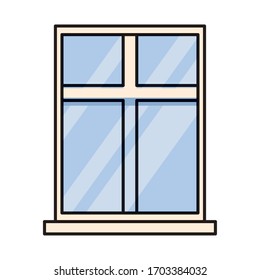 window house closed isolated icon vector illustration design