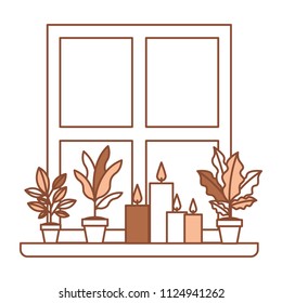 window house with houseplants scene