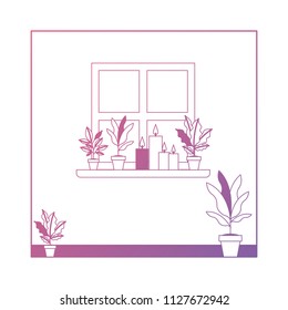 window house with houseplants scene