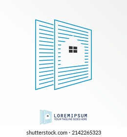 ventana y casa dentro de la línea capas de papel imagen icono gráfico diseño concepto abstracto material vectorial. Se puede utilizar como símbolo relacionado con auditoría o propiedad