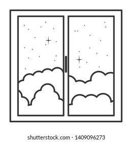 window house with night outside view