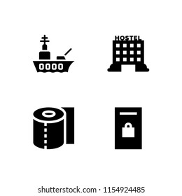 window icon. 4 window set with clean, miscellaneous and hostel vector icons for web and mobile app