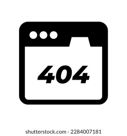 Window icon for 404 error computer message. Vector.