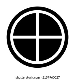 Window icon or attic circle icon illustration  