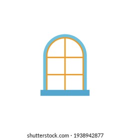 Icono de ventana en el icono de color, aislado en el fondo blanco 