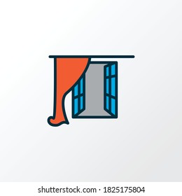 Window icon colored line symbol. Premium quality isolated casement element in trendy style.