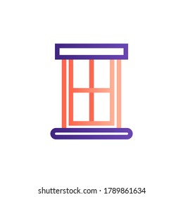 Diseño de concepto de icono de ventana. Ilustraciones vectoriales de decoración doméstica aisladas en blanco