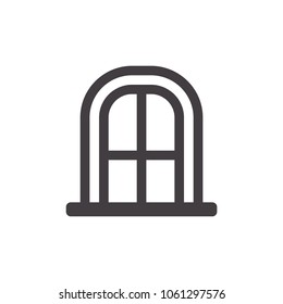 window icon design with outline style. furniture collection series. vector illustration.