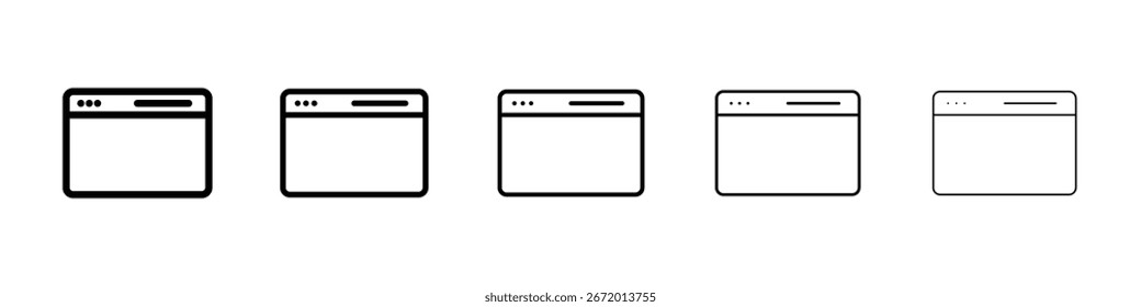 Icono de ventana lleno de concepto de signo plano para el Diseño web.
