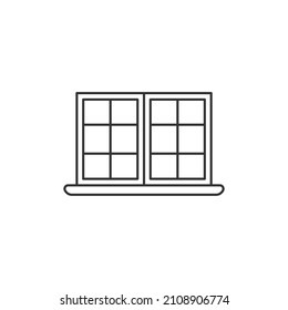 Window icon in flat style. Casement vector illustration on isolated background. House interior sign business concept.