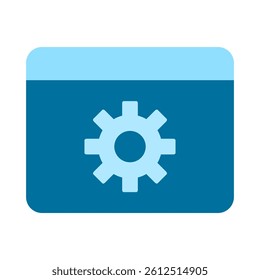 window icon with gear setting sign for web or desktop app