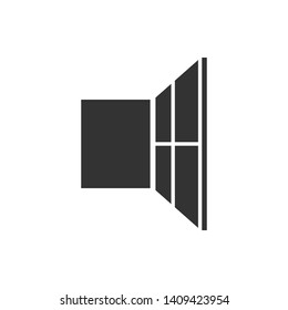 Window Icon in Glyph Style. Architecture Element Illustration As A Simple Vector Sign & Trendy Symbol for Design and Websites, Presentation or Application.
