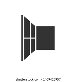 Window Icon in Glyph Style. Architecture Element Illustration As A Simple Vector Sign & Trendy Symbol for Design and Websites, Presentation or Application.