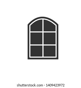 Window Icon in Glyph Style. Architecture Element Illustration As A Simple Vector Sign & Trendy Symbol for Design and Websites, Presentation or Application.