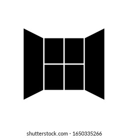 Icono de ventana en estilo glifo. Ilustración de elementos de arquitectura como símbolo de vectores simple y de moda para diseño y sitios web, presentaciones o elementos de aplicaciones.