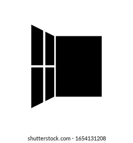 Icono de ventana en estilo glifo. Ilustración de elementos de arquitectura como símbolo de vectores simple y de moda para diseño y sitios web, presentaciones o elementos de aplicaciones.