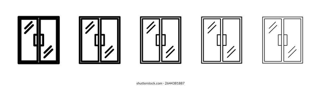 Window icon graphic set. trendy stroke line style