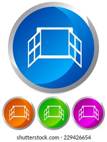 Window Icon - Icon, graphics with window symbol, silhouette. Casement window. (EPS 10 vector)