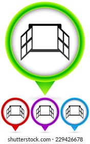Window Icon - Icon, graphics with window symbol, silhouette. Casement window. (EPS 10 vector)
