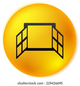 Window Icon - Icon, graphics with window symbol, silhouette. Casement window. (EPS 10 vector)