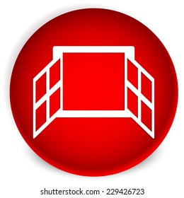 Window Icon - Icon, graphics with window symbol, silhouette. Casement window. (EPS 10 vector)