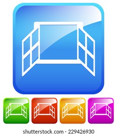 Window Icon - Icon, graphics with window symbol, silhouette. Casement window. (EPS 10 vector)