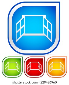 Window Icon - Icon, graphics with window symbol, silhouette. Casement window. (EPS 10 vector)