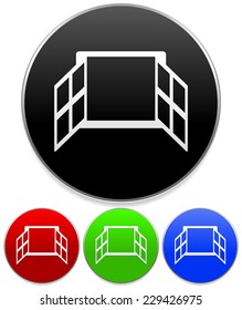 Window Icon - Icon, graphics with window symbol, silhouette. Casement window. (EPS 10 vector)