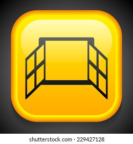 Window Icon - Icon, graphics with window symbol, silhouette. Casement window. (EPS 10 vector)