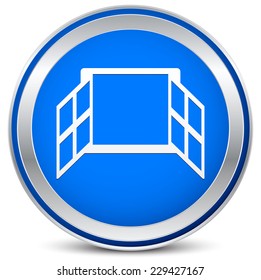 Window Icon - Icon, graphics with window symbol, silhouette. Casement window. (EPS 10 vector)