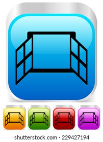 Window Icon - Icon, graphics with window symbol, silhouette. Casement window. (EPS 10 vector)