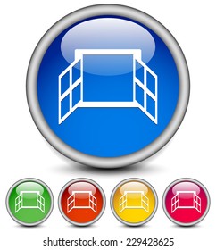 Window icon - Icon, graphics with window symbol, silhouette. Casement window (EPS 10 vector)