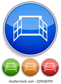 Window icon - Icon, graphics with window symbol, silhouette. Casement window (EPS 10 vector)