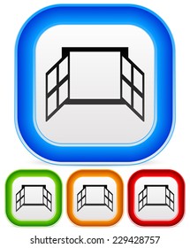 Window icon - Icon, graphics with window symbol, silhouette. Casement window (EPS 10 vector)