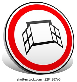 Window icon - Icon, graphics with window symbol, silhouette. Casement window (EPS 10 vector)