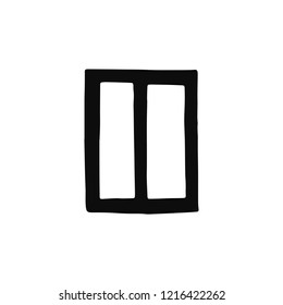 window. icon isolated object silhouette.