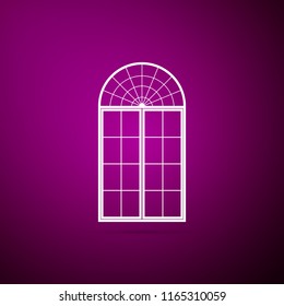 Window icon isolated on purple background. Flat design. Vector Illustration