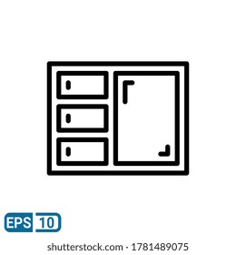 window icon isolated on whtie background. vector illustration in line style. EPS 10