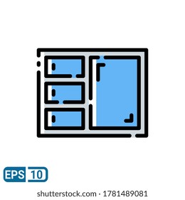 window icon isolated on whtie background. vector illustration in filled line style. EPS 10