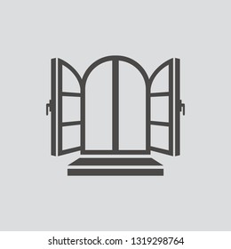 Window icon isolated sign symbol and flat style for app, web and digital design. Vector illustration.