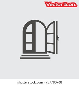 Window icon isolated sign symbol and flat style for app, web and digital design. Vector illustration.