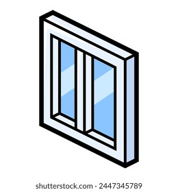 Icono de ventana en estilo isométrico. Imagen de reparación para Sitio web, App, logotipo, diseño de UI.