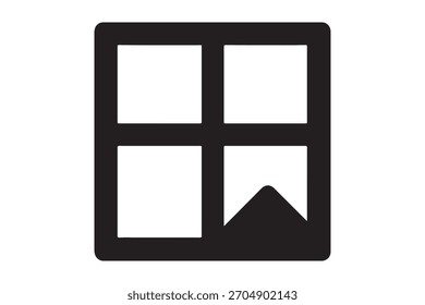 Ícone da janela com o conceito de design minimalista da ilustração da vista de paisagem