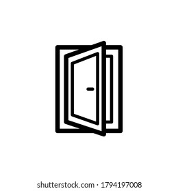 diseño de arte de línea de icono de ventana trazo editable
