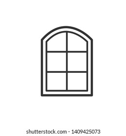 Window Icon in Line Art Style. Architecture Element Illustration As A Simple Vector Sign & Trendy Symbol for Design and Websites, Presentation or Application.