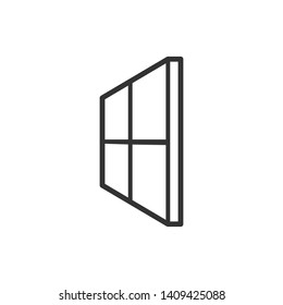 Window Icon in Line Art Style. Architecture Element Illustration As A Simple Vector Sign & Trendy Symbol for Design and Websites, Presentation or Application.