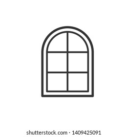 Window Icon in Line Art Style. Architecture Element Illustration As A Simple Vector Sign & Trendy Symbol for Design and Websites, Presentation or Application.