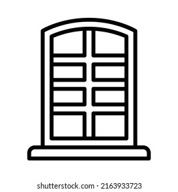 Window Icon. Line Art Style Design Isolated On White Background