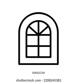 window icon. Line Art Style Design Isolated On White Background