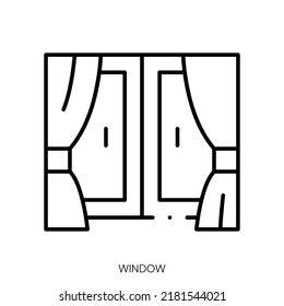 window icon. Linear style sign isolated on white background. Vector illustration